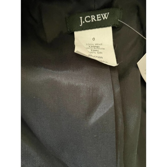 NWT $248 J CREW BLACK WOOL & SILK RUFFLE BLAZER SZ 0 - Picture 7 of 9
